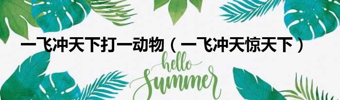 一飞冲天是什么生肖全面释义、精准解答解释落实